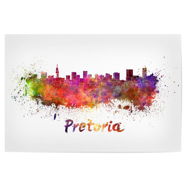 Poster "PRETORIA-Skyline im Aquarell" artboxONE - Städte,Abstrakt,Architektur