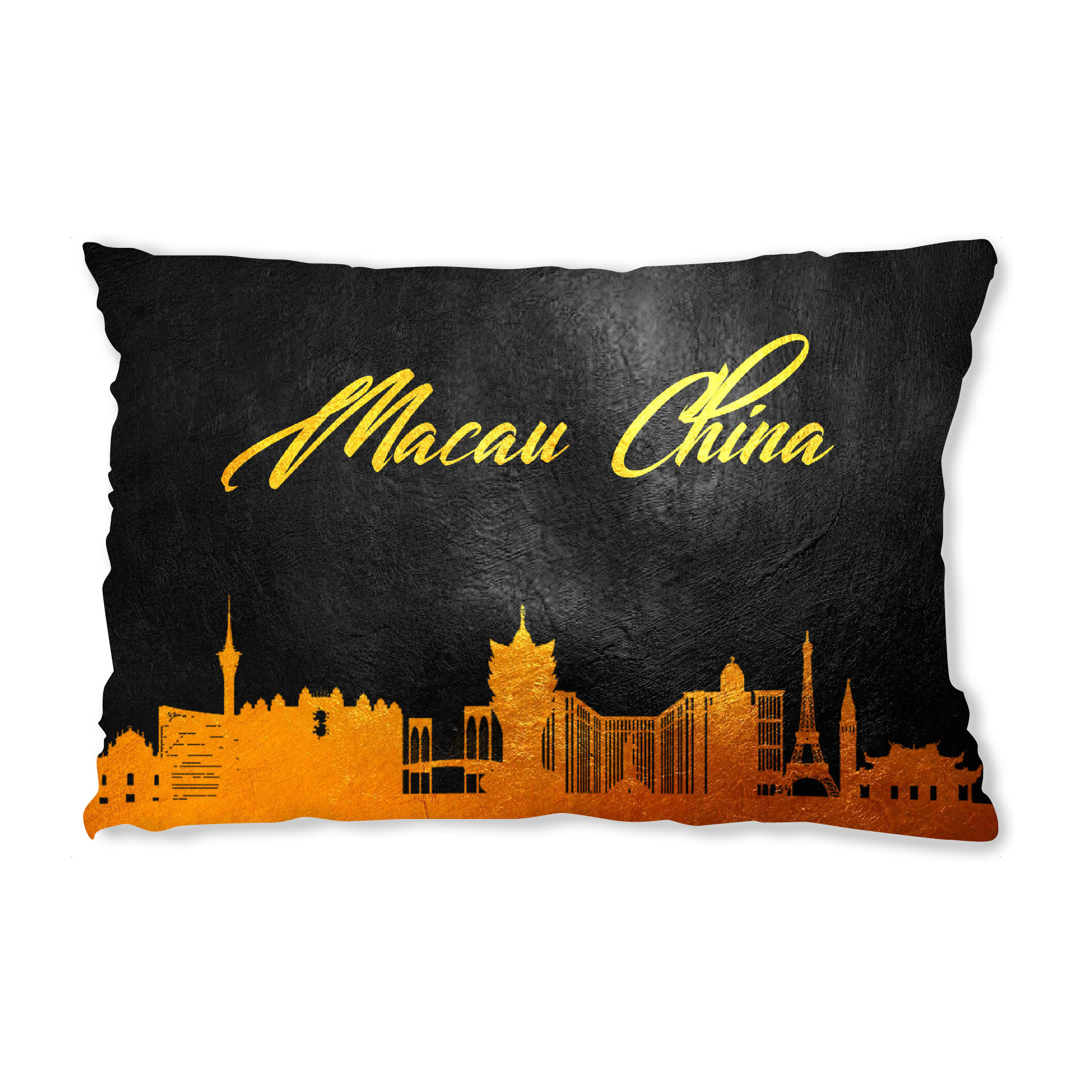 Design-Kissen "Gold-Skyline von Macau China" artboxONE - Städte - Macau,China,Gold,Skyline,Stadt - Bild macau