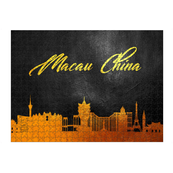 Puzzle Ravensburger "Gold-Skyline von Macau China" artboxONE - Städte - Macau,China,Gold,Skyline,Stadt - Bild macau