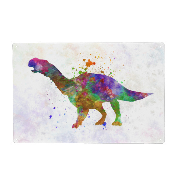 Metall Poster "Muttaburrasaurus in Aquarell" artboxONE - Tiere,Abstrakt