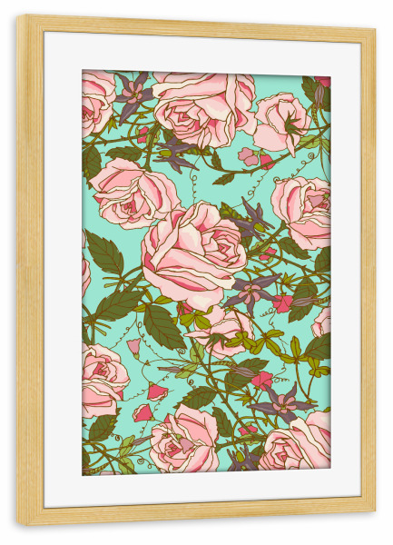 Poster mit Rahmen kiefer "Blumige Schönheit" artboxONE - Floral