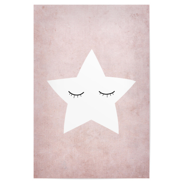 Poster 30x20 cm "Kleiner Stern - Rosa" artboxONE - Für Kinder,Geometrie