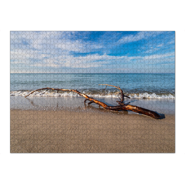 Puzzle Ravensburger "Strand, Baumstamm und Welle" artboxONE - Natur,Reise,Reise / Strand und Meer