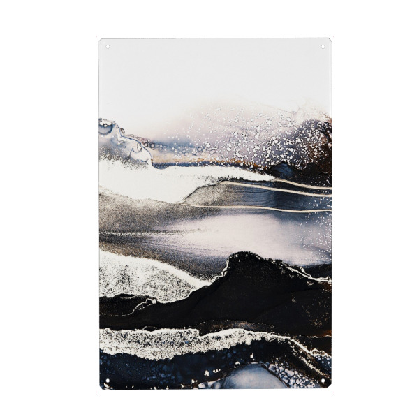 Holzbild "Golden sunset" artboxONE - Natur,Abstrakt - Landschaft,Alcoholink,Landscape,Black,Gold,Abstract,Alkoholtinte,Natur