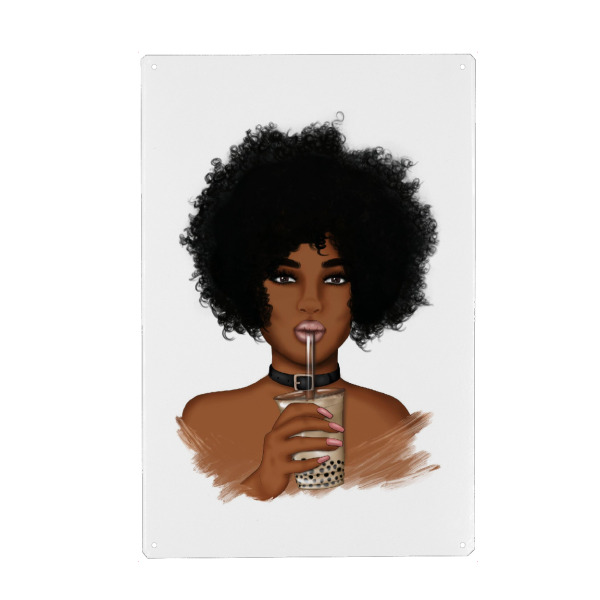 Holzbild "Boba-Tee-Liebhaber" artboxONE - Essen & Trinken,Fashion,Für Mama,Essen & Trinken / Alkohol,Lustig