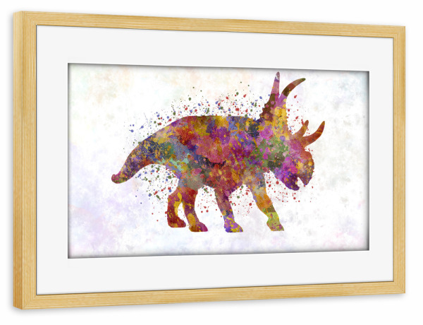 Poster mit Rahmen kiefer "Diabloceratops in watercolor" artboxONE - Tiere,Abstrakt