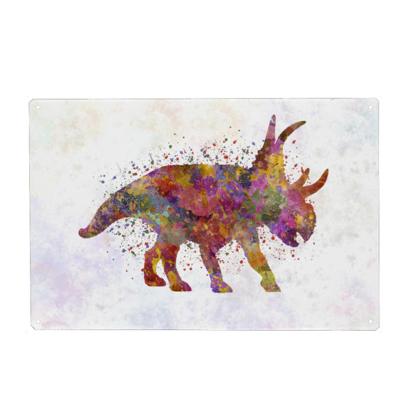 Metall Poster "Diabloceratops in watercolor" artboxONE - Tiere,Abstrakt