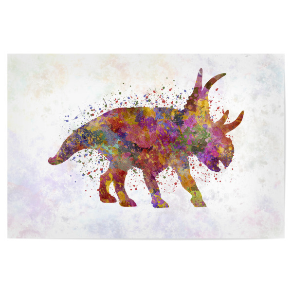 Poster "Diabloceratops in watercolor" artboxONE - Tiere,Abstrakt - Dinosaurier,Prähistorisch,Aquarell,Bunt,Haustier,Wild,Kindisch,Tier,Antike,Dino