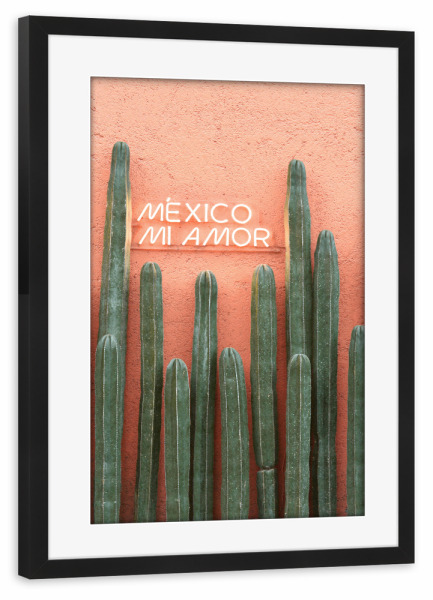 Poster mit Rahmen schwarz "Mexiko Mi Amor" artboxONE - Natur,Reise,Floral,Für Mama,Für Papa