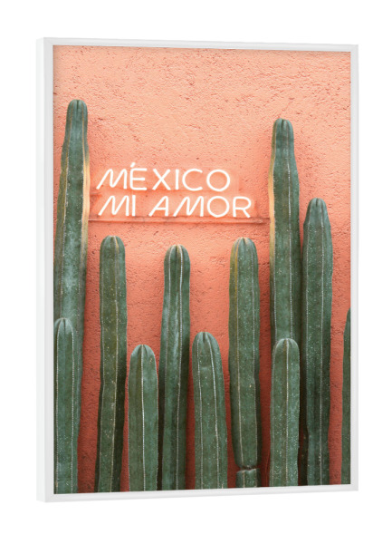 Poster mit weißem Rahmen "Mexiko Mi Amor" artboxONE - Natur,Reise,Floral,Für Mama,Für Papa
