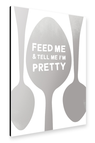 Alu-Dibond "Feed me Pretty I Set grau" 30x20 cm artboxONE