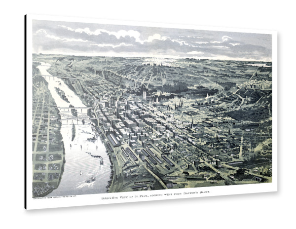 Alu-Dibond "Old map of Saint Paul-Minnesota" 30x20 cm artboxONE