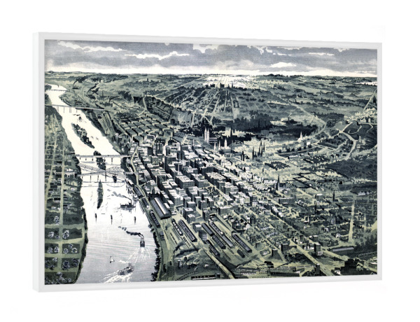 Poster mit weißem Rahmen "Old map of Saint Paul-Minnesota" artboxONE - Natur,Kartografie