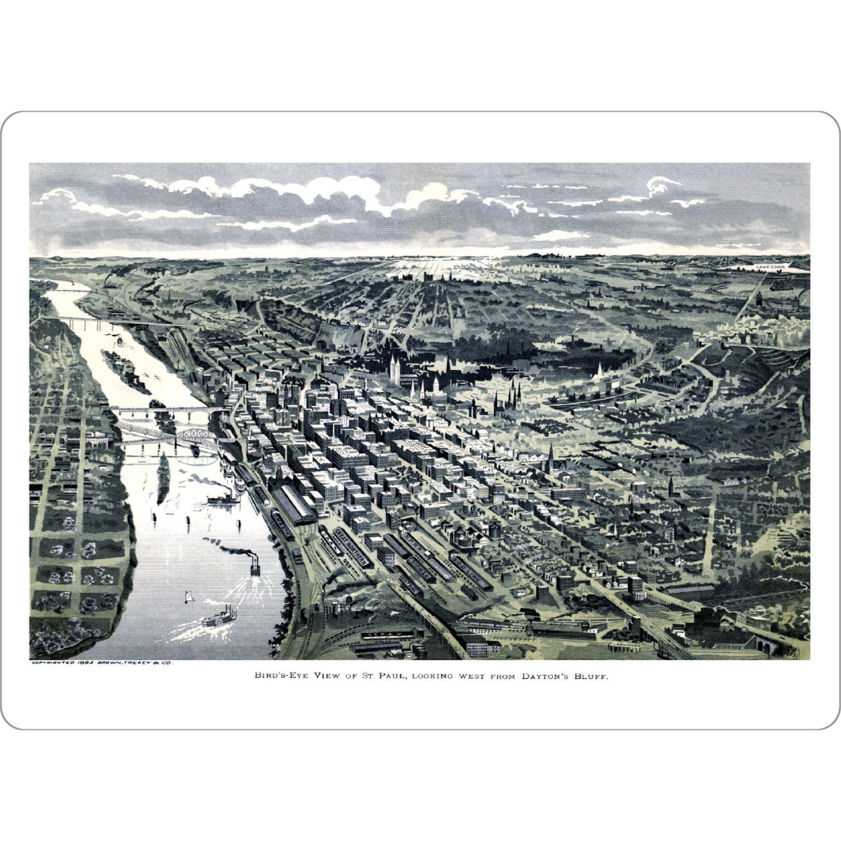 Tischset "Old map of Saint Paul-Minnesota" artboxONE - Natur,Kartografie