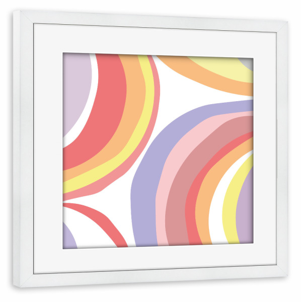 Poster mit Rahmen weiß "Regenbogen abstrakt" artboxONE - Abstrakt - Rainbow,Regenbogen,Bunt,Colour,Illustration,Abstrakt,Abstract