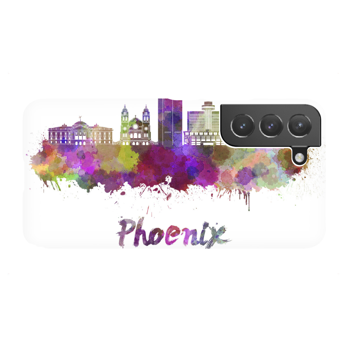 "PHOENIX v2 Skyline in Aquarell"für Samsung Galaxy - Premium-Case Handyhülle artboxONE