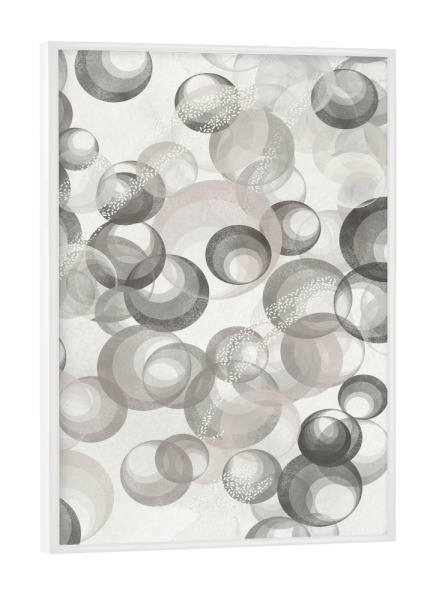 Poster mit weißem Rahmen "Graues Blasenmuster" artboxONE - Abstrakt,Geometrie,Fashion,Festivals,Lustig