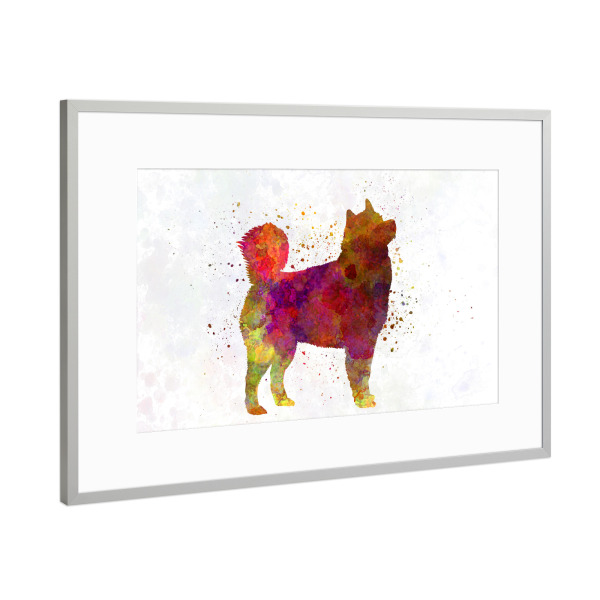 Poster mit Rahmen Silber "Heiserer alaskischer Hund" artboxONE - Tiere,Abstrakt
