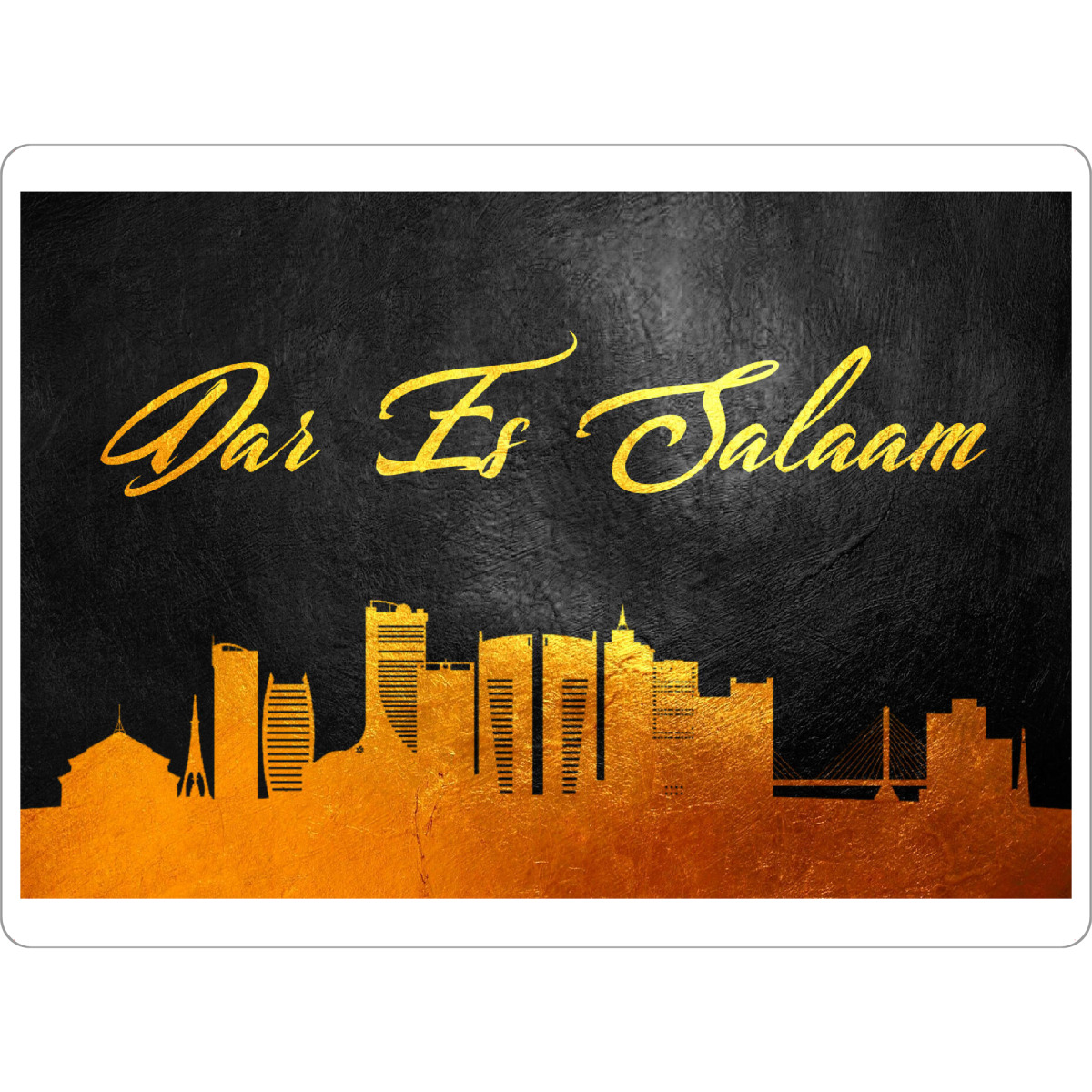 Tischset "Dar Es Salaam Tansania Gold" artboxONE - Städte - Gold,Skyline,Daressalam,Tansania,Stadt - Bild gold
