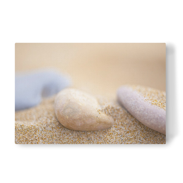 Leinwandbild "Drei im Sand" artboxONE - Natur,Reise,Reise / Strand und Meer - Steine,Strand,Sand,Am meer,Urlaub,Meer