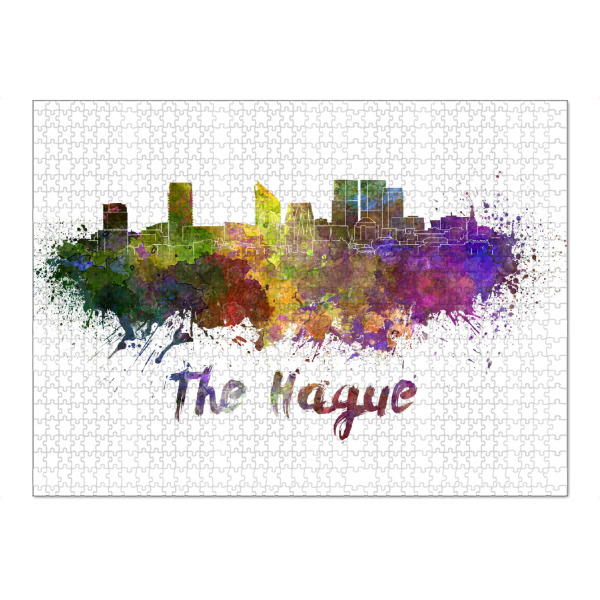 Puzzle Ravensburger "DEN HAAG Skyline in Aquarell-x" artboxONE - Städte,Abstrakt,Architektur