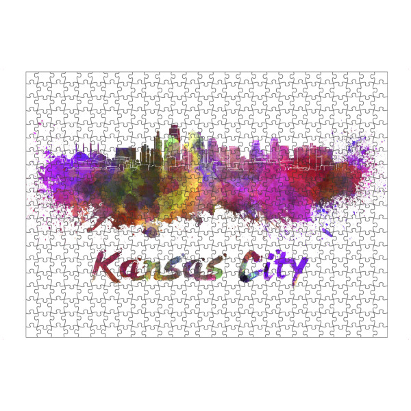 Puzzle Ravensburger "Skyline von KANSAS CITY" artboxONE - Städte,Abstrakt,Architektur
