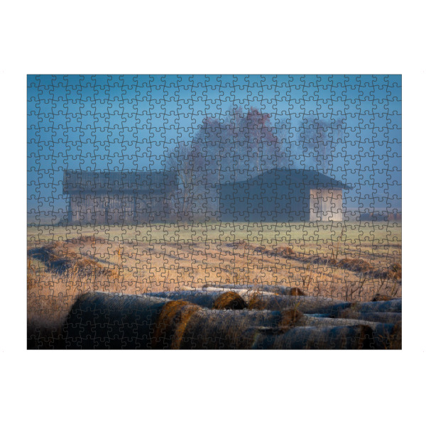 Puzzle Ravensburger "Landidyll" artboxONE - Natur - Landwirtschaft,Stadl,Feld,Herbst,Kochelsee,Deutschland,Natur - Bild landwirtschaft
