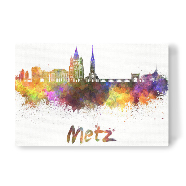 Leinwandbild "METZ Skyline in Aquarell-g" artboxONE - Städte,Abstrakt,Architektur