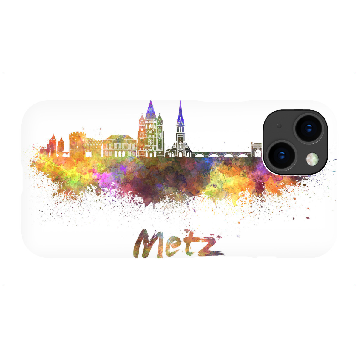 iPhone "METZ Skyline in Aquarell-g" Premium-Case Handyhülle artboxONE