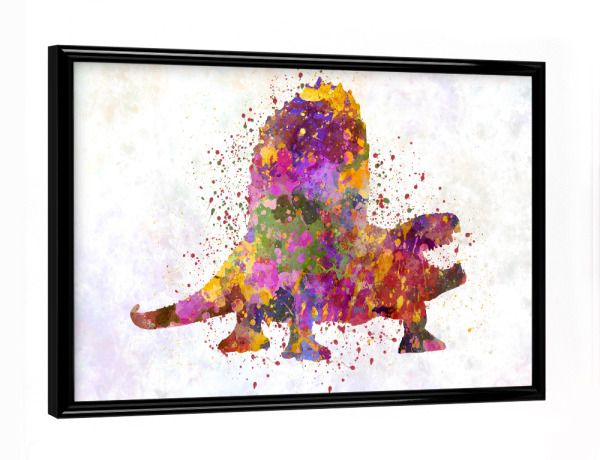 Poster mit schwarzem Rahmen "Dimatrodon in Aquarell" artboxONE - Tiere,Abstrakt