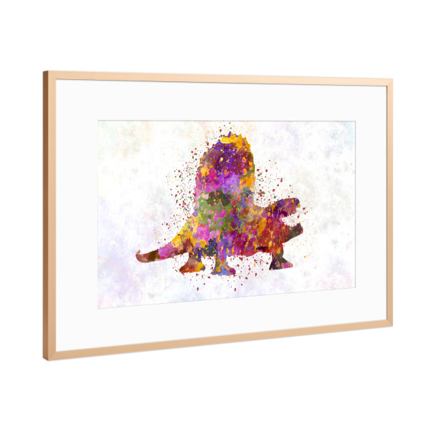 Poster mit Rahmen Kupfer "Dimatrodon in Aquarell" artboxONE - Tiere,Abstrakt