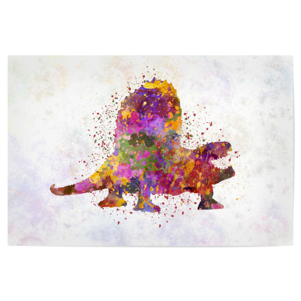 Poster "Dimatrodon in Aquarell" artboxONE - Tiere,Abstrakt - Dinosaurier,Prähistorisch,Farbe,Aquarell,Bunt,Haustier,Wild,Kindisch,Tier,Antike,Dino