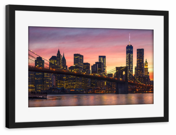 Poster mit Rahmen schwarz "New York City - Lower Manhattan" artboxONE - Städte,Städte / New York,Reise