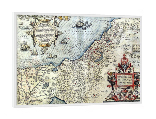 Poster mit weißem Rahmen "Palästina alte Karte" artboxONE - Kartografie