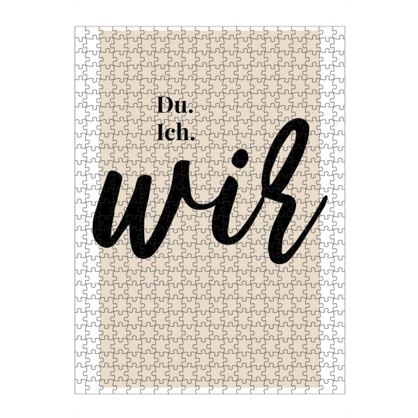 Puzzle Ravensburger "Du. ich. wir" artboxONE - Typografie,Menschen,Liebe - Typo,Typografie,Zuhause,Wir,Du,Ich,Liebe,Handschrift - Bild typo