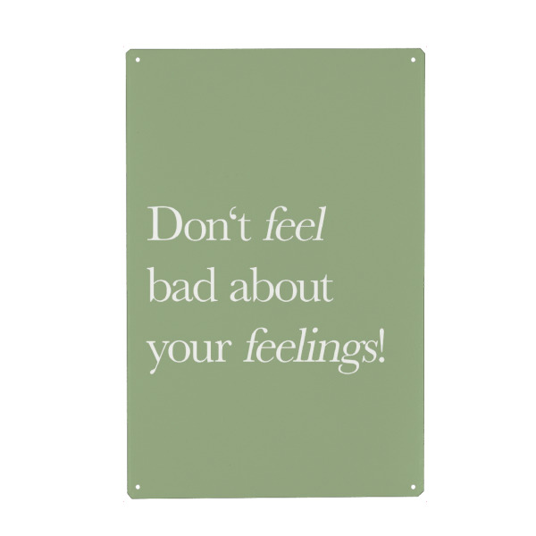 Holzbild "Don't feel bad" artboxONE - Typografie,Menschen - Typo,Typografie,Gefühle,Spruch,Zitat,Bunt