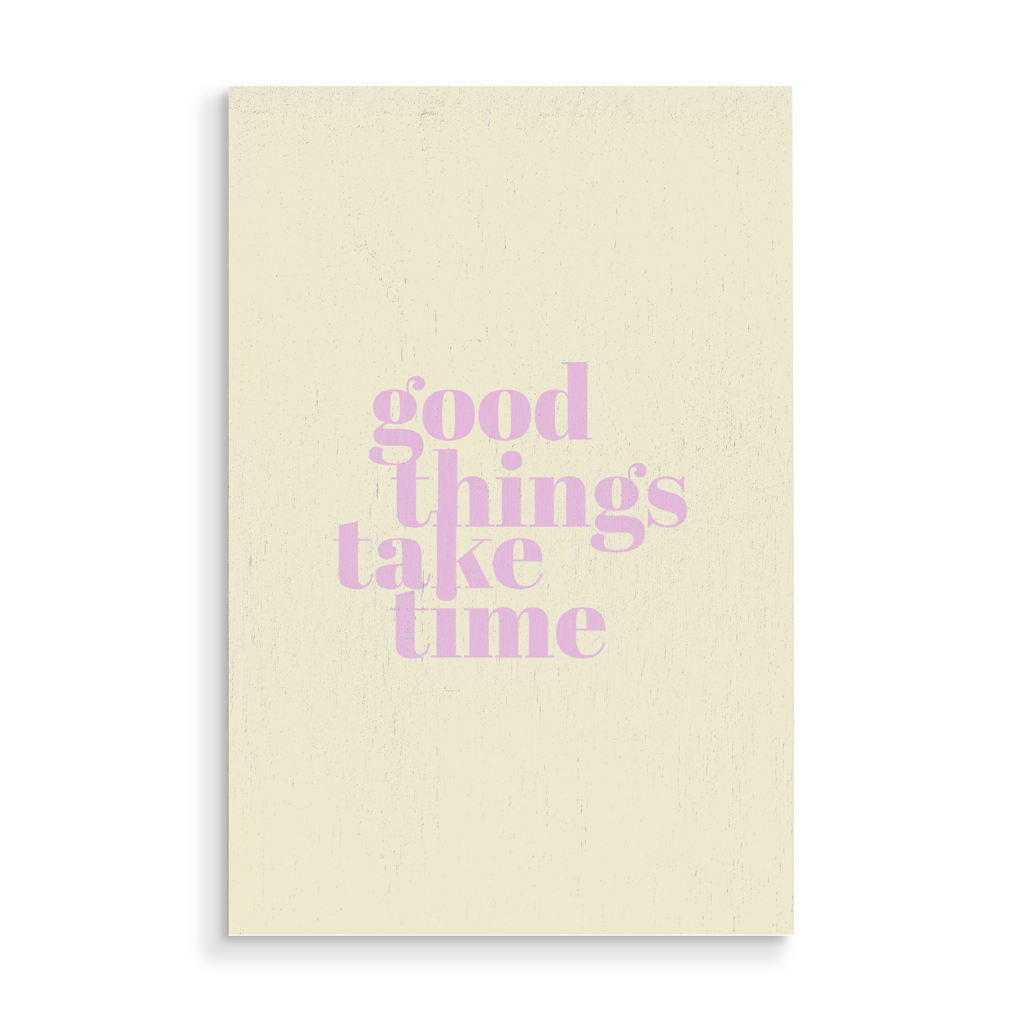 Holzbild "Good things - colorful" artboxONE - Typografie,Menschen,Liebe - Typo,Typografie,Bunt,Good,Things,Take,Time