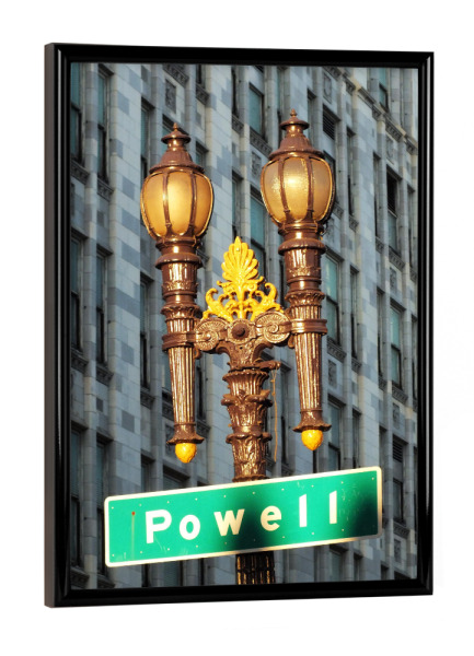 Poster mit schwarzem Rahmen "Powell Street, SFO" artboxONE - Städte / San Francisco