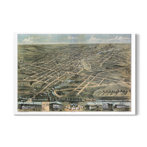 Galerie-Print "Karte von Akron" 30x20 cm artboxONE