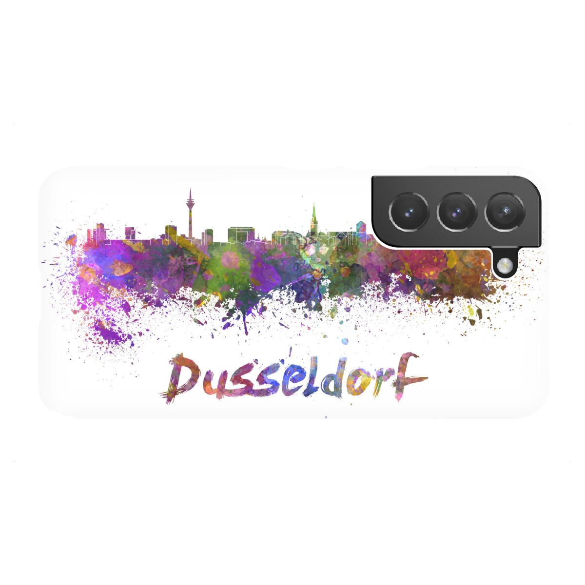 Samsung Galaxy "DUSSELDORF skyline in watercolor" Premium-Case Handyhülle artboxONE