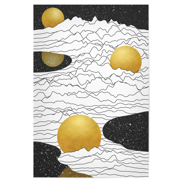 Poster 30x20 cm "Mono-Mondlandschaft" artboxONE - Abstrakt,Geometrie,Galaxy