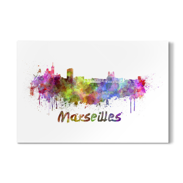 Galerie-Print "MARSEILLE Skyline in Aquarell-b" 30x20 cm artboxONE