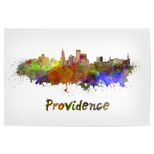 Poster "PROVIDENCE-Skyline in Aquarell" artboxONE - Städte,Abstrakt,Architektur