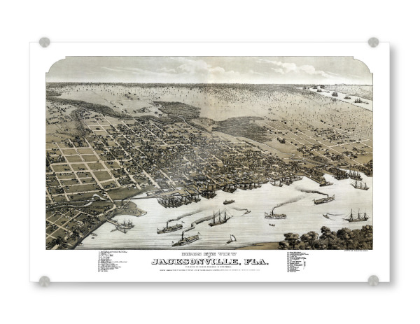 Acrylglasbild "Map of Jacksonville - Florida" artboxONE - Kartografie