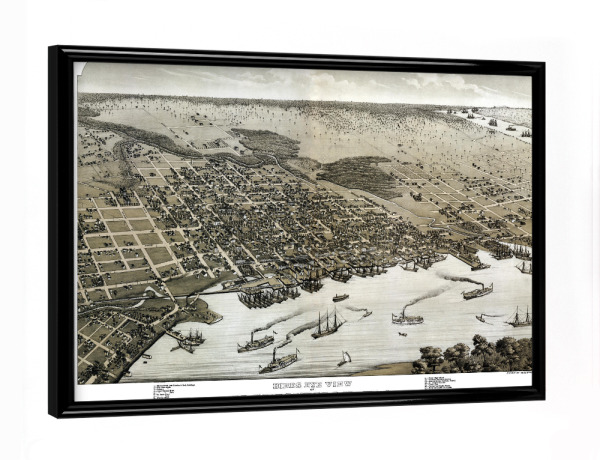 Poster mit schwarzem Rahmen "Map of Jacksonville - Florida" artboxONE - Kartografie