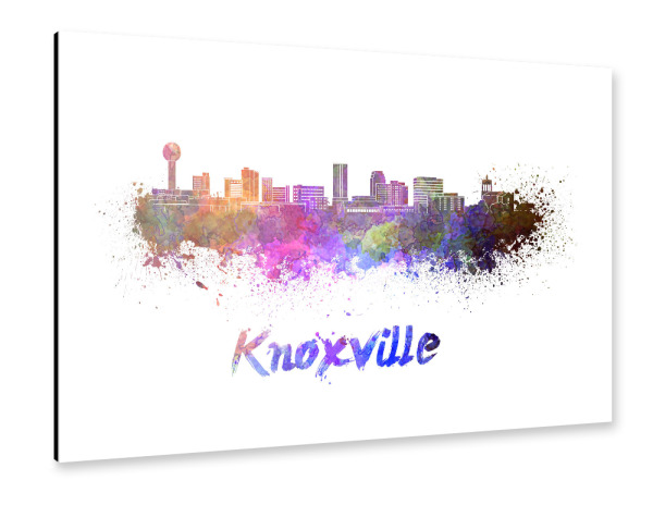 Alu-Dibond "KNOXVILLE-Skyline im Aquarell" 30x20 cm artboxONE
