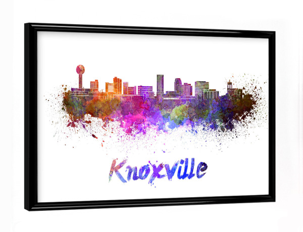 Poster mit schwarzem Rahmen "KNOXVILLE-Skyline im Aquarell" artboxONE - Städte,Abstrakt,Architektur