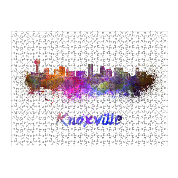 Puzzle Ravensburger "KNOXVILLE-Skyline im Aquarell" artboxONE - Städte,Abstrakt,Architektur