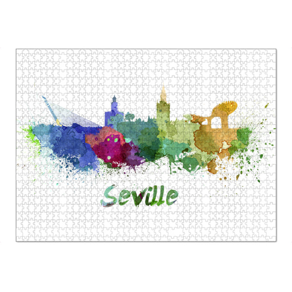 Puzzle Ravensburger "SEVILLA-Skyline in Aquarell-x" artboxONE - Städte,Abstrakt,Architektur
