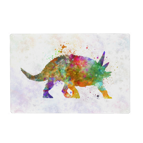 Holzbild "Sauropelta in Aquarell" artboxONE - Tiere,Abstrakt - Dinosaurier,Prähistorisch,Aquarell,Haustier,Wild,Kindisch,Tier,Antike,Bunt
